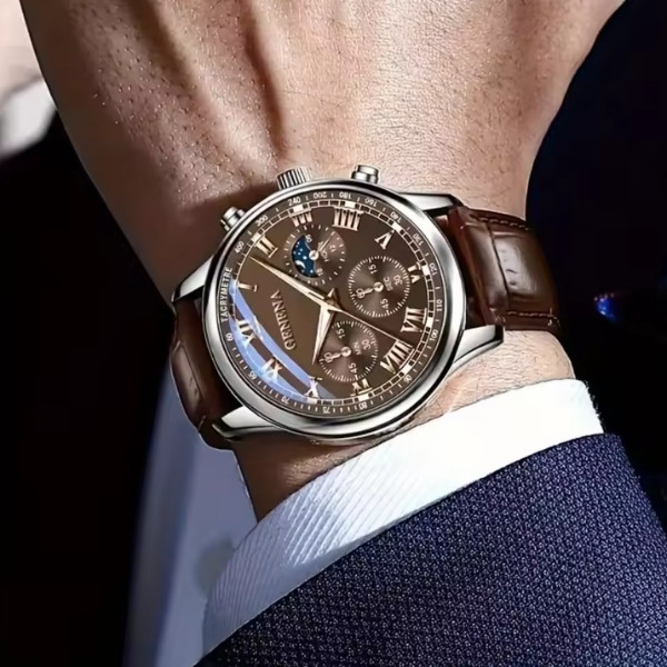Reloj de Cuarzo de Lujo para Hombre GENEVA 2026, de Alta Calidad, con Correa, Diseño Redondo