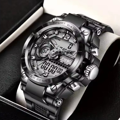 Reloj de pulsera Digital militar de acero para hombre, reloj de cuarzo LED, reloj deportivo, relojes grandes para hombre, relojes masculinos
