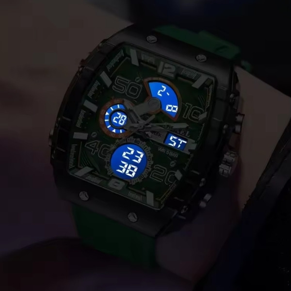 Reloj digital SMAEL Outdoor Sport con doble pantalla y alarma para hombre, de cuarzo, con cronógrafo, correa de silicona