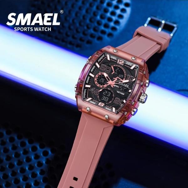 Reloj electrónico SMAEL 8109 de doble pantalla con luz nocturna LED, ideal para el ocio y el estudio, multifuncional, deportivo y resistente al agua hasta 50 m