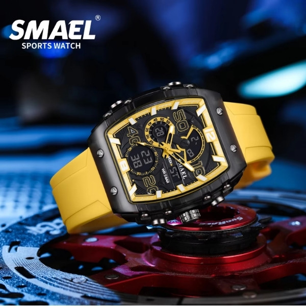 Reloj electrónico SMAEL 8109 de doble pantalla con luz nocturna LED, ideal para el ocio y el estudio, multifuncional, deportivo y resistente al agua hasta 50 m