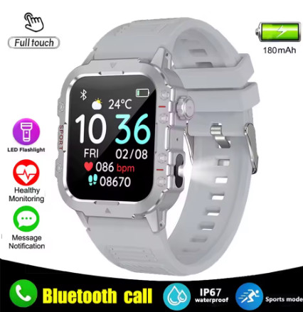 Reloj inteligente Android para hombre y mujer, pulsera con pantalla a Color de 2024 pulgadas, Bluetooth, llamadas, control de presión y oxígeno en sangre, 1,44