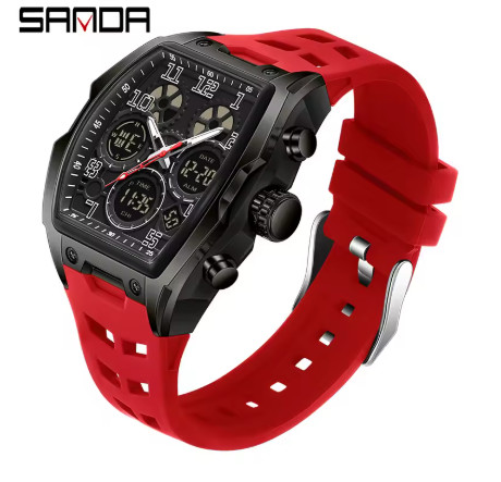 Relojes con pantalla Dual para hombre, reloj de pulsera con banda de silicona militar de lujo de la mejor marca 2025, reloj de pulsera Digital deportivo para hombre