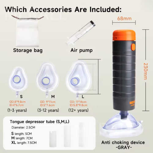 Resucitador de bolsillo portátil Heimlich para adultos y niños, mascarilla de rescate, dispositivo de rescate de asfixia de primeros auxilios