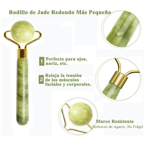 Rodillo de Jade Natural para cara, Gua Sha, piedra Natural, masajeador para el cuerpo y el cuello, acupuntura, cuidado de los ojos,