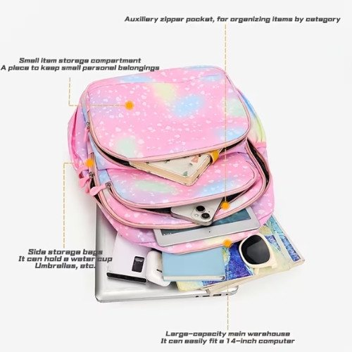 Set de  Mochila Casual de Gran Capacidad, 3 PZ, Material Oxford Duradero, Diseño Ligero y Plegable, Cierre de Cremallera Multifuncional, Correas Ajustables