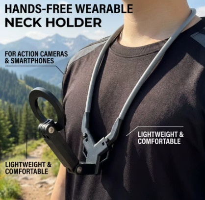 Soporte Magnético para Colgar en el Cuello para iPhone, Soporte para Teléfono Móvil con Función de Trípode, Palo para Selfies y Videos, Compatible con Magsafe