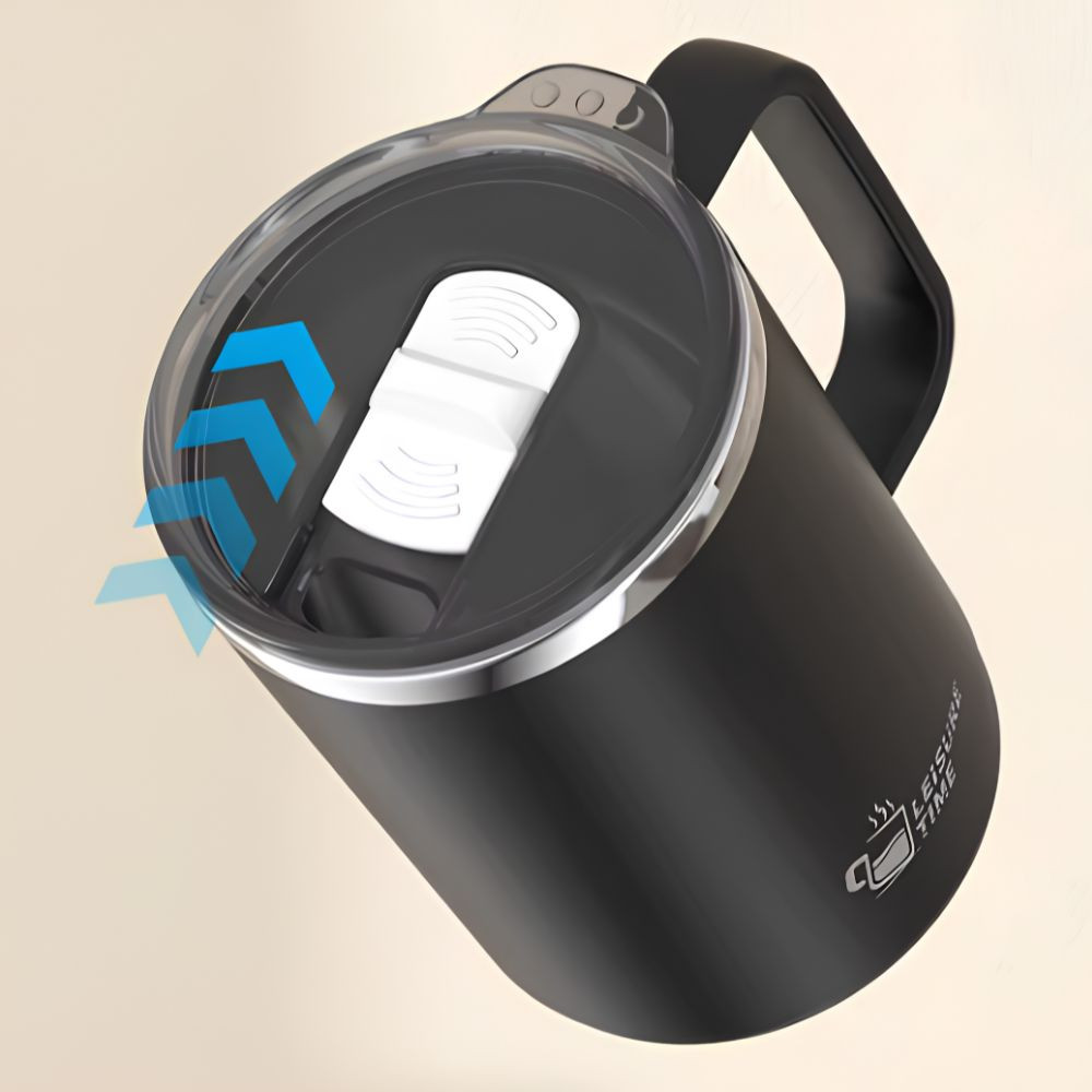 Taza de café aislada de acero inoxidable 304 con asa, 500 ml