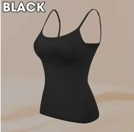 Tops sexis para mujer, sujetador acolchado liso, camisola espagueti, chaleco para mujer, camisola para mujer con sujetador incorporado, Top camisola, camiseta sin mangas 2024
