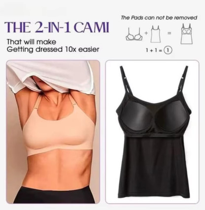 Tops sexis para mujer, sujetador acolchado liso, camisola espagueti, chaleco para mujer, camisola para mujer con sujetador incorporado, Top camisola, camiseta sin mangas 2024