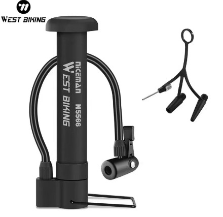WEST BIKING-bomba de bicicleta de montaña, bomba de aire Manual de 80 PSI, inflador de neumáticos de globo, válvula Schrader, bomba de suelo, accesorios de ciclismo