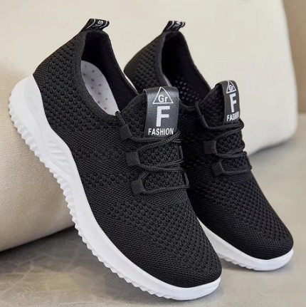 Zapatillas deportivas informales de color liso para mujer, zapatillas de entrenamiento deportivas ligeras con suela blanda y sin cordones, zapatillas de fitness