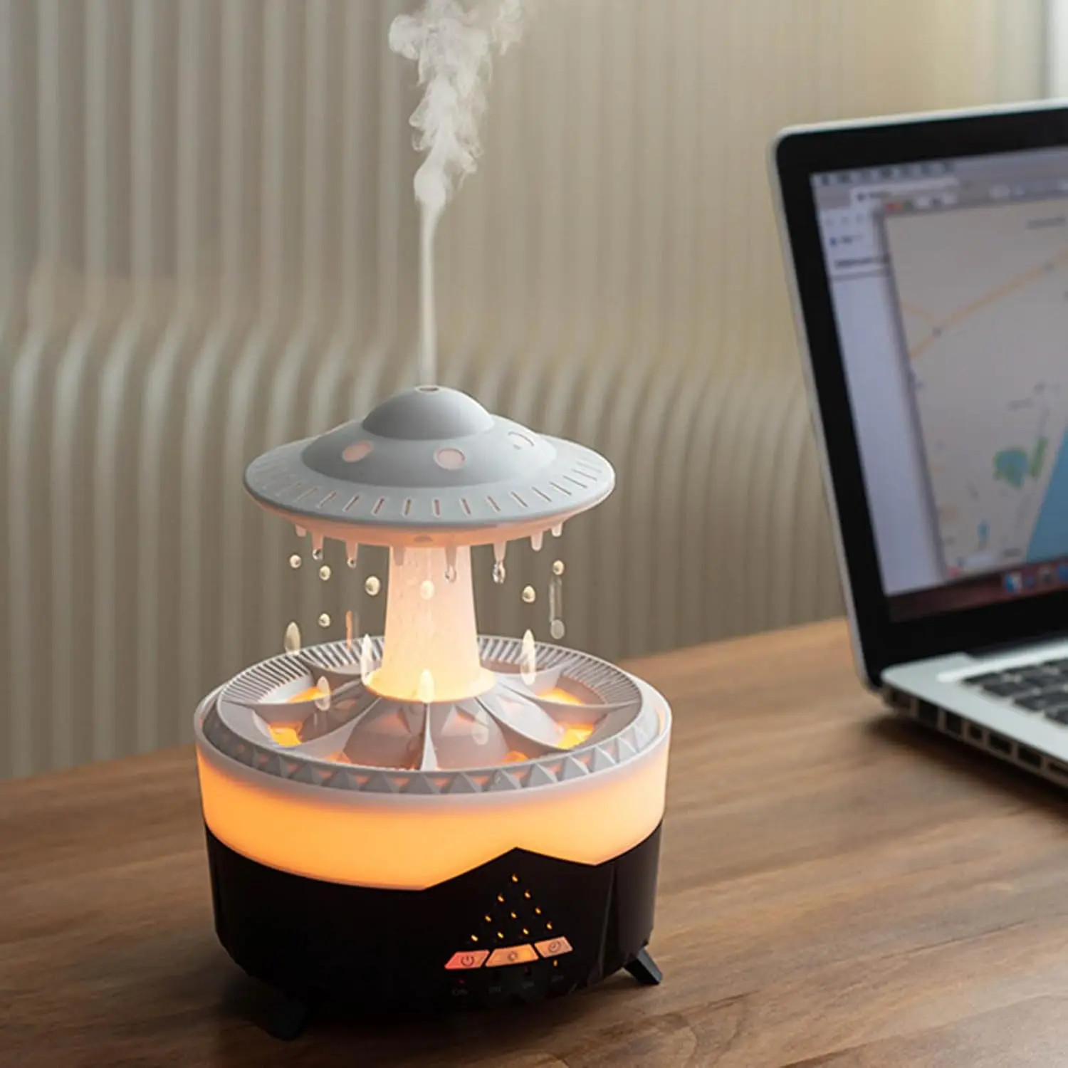 Humidificador Relajante de Lluvia con Goteo de Agua