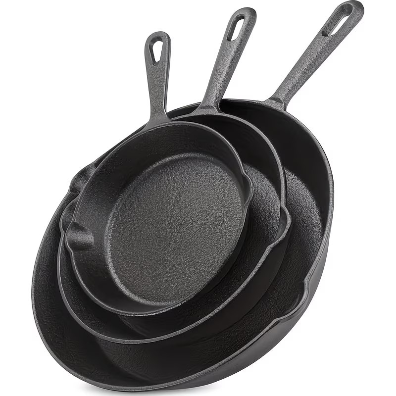 Juego de 3 piezas de utensilios de cocina antiadherentes de hierro fundido
