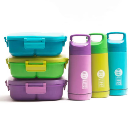 Juego De Lonchera Con Utiles Escolares Para Transportar Comida Ideal Para El Trabajo La Escuela Vacaciones Camping Almacenamiento De Comida