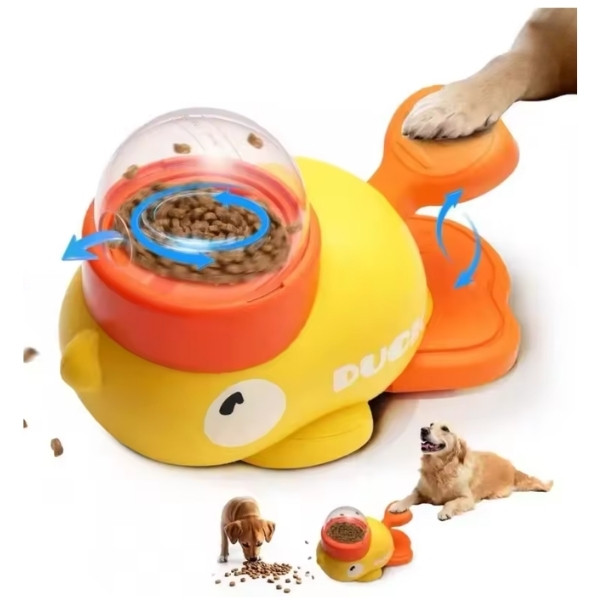 Juguete interactivo 2 en 1 para perros, dispensador automático de comida para mascotas