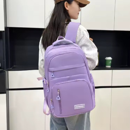 Mochila bonita para niñas de primaria y secundaria, bolso de doble asa, estilo informal y sencillo, tela de nailon