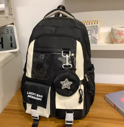 Mochila impermeable de gran capacidad, ligera, de doble asa, para niñas de primaria y secundaria, con compartimento