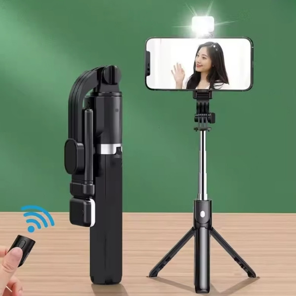 Nuevo trípode FGCLSY para cámara de smartphone, soporte con disparador Bluetooth y luz, soportes inalámbricos para palo selfie con soporte para teléfono
