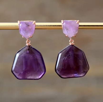 Nuevos pendientes de moda para mujer, pendientes con forma de ojo de tigre y amatistas atrevidas, joyería elegante de lujo para chicas adolescentes, bisutería al por mayor