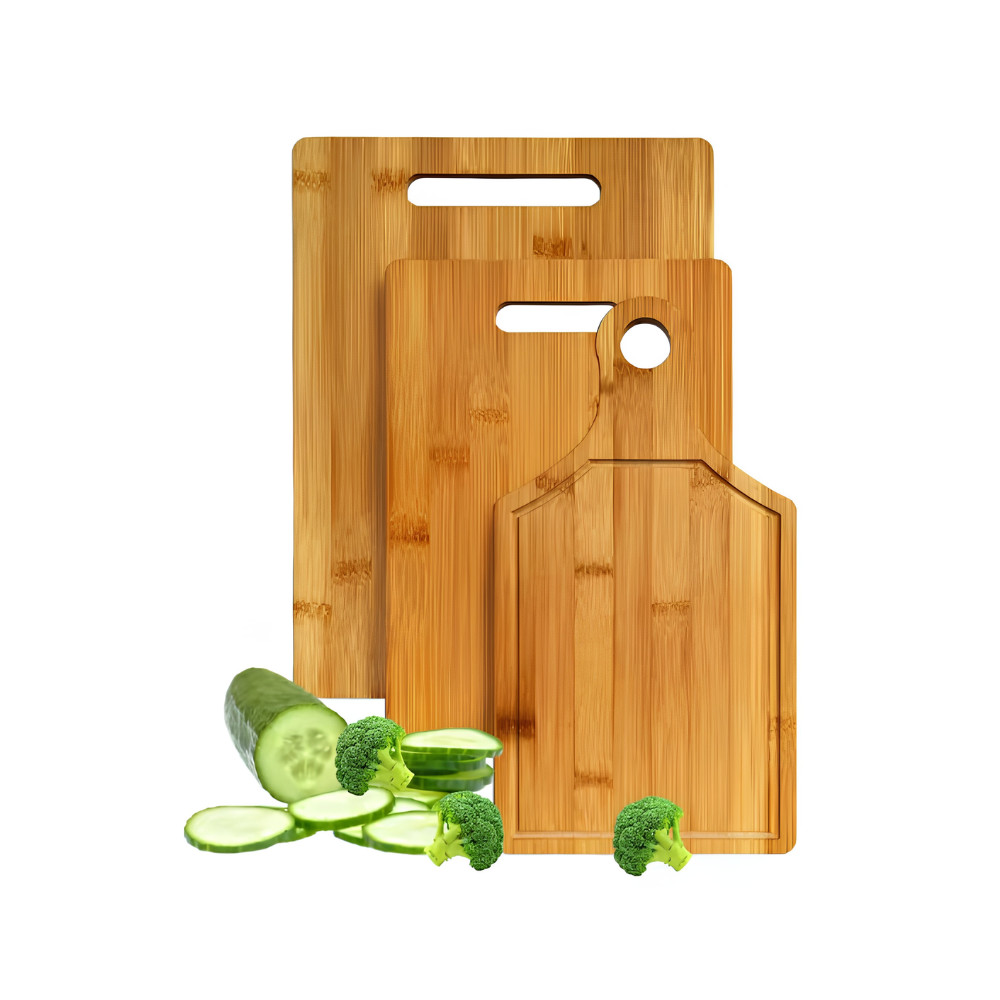 Paquete 3 Piezas De Tabla Cuadradas De Bambú Para Picar Alimentos