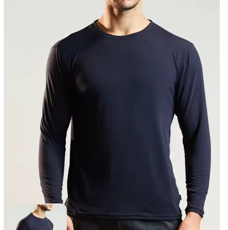 Playera De Manga Larga Premium Casual Deportiva Super Suave De Fibras Elásticas Para Hombre