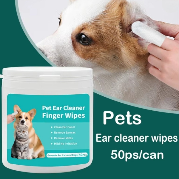 Productos de limpieza para mascotas Toallitas para limpieza de oídos Cuidado de los oídos yemas de los dedos Eliminación de ácaros de los oídos Productos para mascotas para limpiez