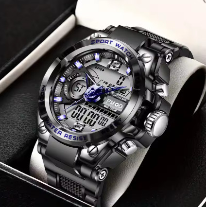 Reloj de pulsera Digital militar de acero para hombre, reloj de cuarzo LED, reloj deportivo, relojes grandes para hombre, relojes masculinos