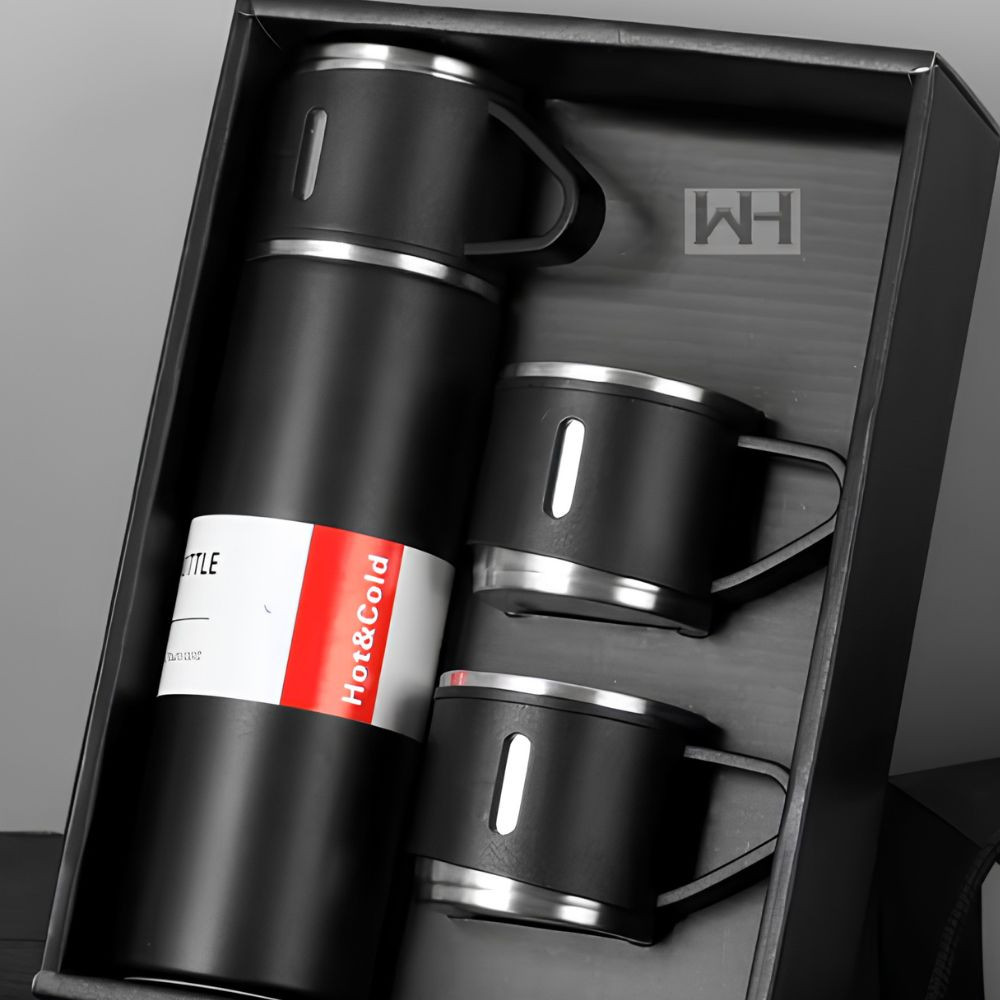Termo Vaso Con Set De 3 Tazas Para Bebidas Frías Y Calientes Juego De Botella Termo De Cocina Y Comedor