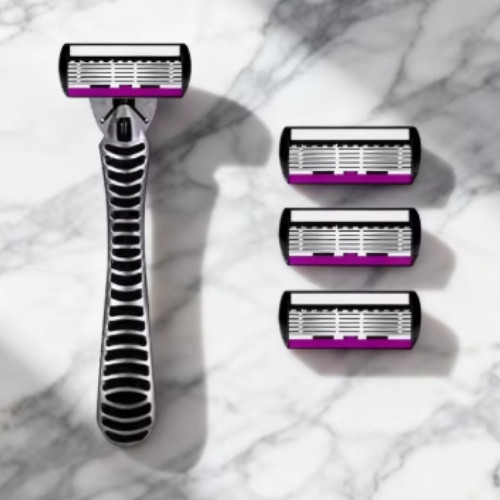 Rastrillo para Hombre de Alta Calidad, Cartuchos de Afeitado de Acero Inoxidable Alemán de 6 Capas Compatibles con 3 repuestos
