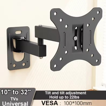 Soporte de Pared para TV con Movimiento Completo, Brazo Articulado, Inclinación, Rotación y Extensión para TV Plana o Curva de 10-32 Pulgadas