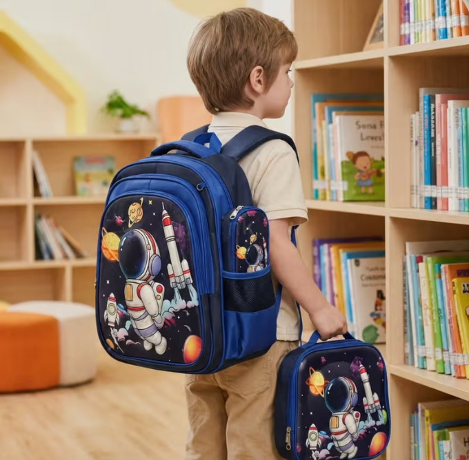 localSet de 3 piezas de mochila infantil, mochila impermeable para niño y niña, incluye bolsa térmica para lonchera y estuche.