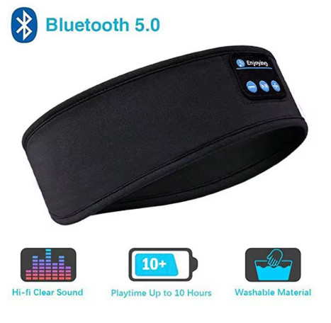 Fone-Auriculares deportivos inalámbricos con Bluetooth, diadema elástica para dormir, máscara de ojos para música
