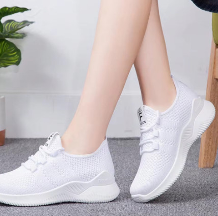 Zapatillas deportivas informales de color liso para mujer, zapatillas de entrenamiento deportivas ligeras con suela blanda y sin cordones, zapatillas de fitness