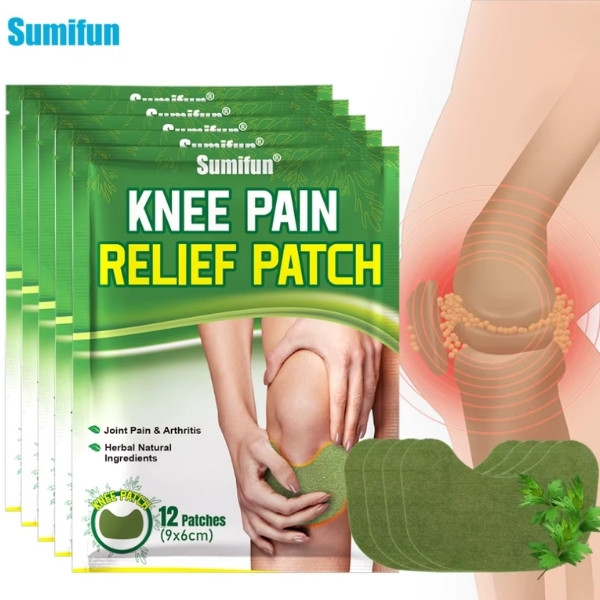 Parches analgésicos de rodilla Sumifun, pegatina de autocalentamiento de ajenjo, yeso para aliviar el dolor de artritis reumatoide muscular articular