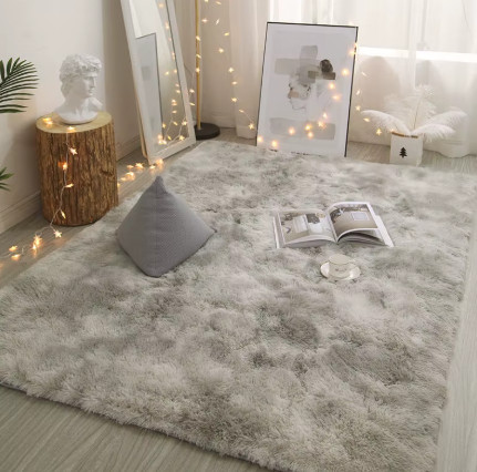 Alfombra de Peluche para Decoración de Sala de Estar, Alfombra Gris para Dormitorio, Alfombra Suave para Pasillo, Alfombra Antideslizante para el Lado de la Cama