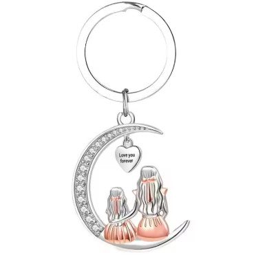 Collar con colgante de luna para madre e hija, collares de corazón Love You Forever, regalos de joyería para el día de la madre