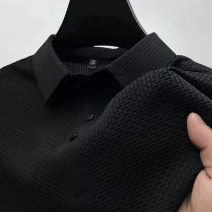 Nueva camisa de Color sólido con flores de hueso de manga corta informal de negocios para hombre, Top versátil cómodo y transpirable a la moda para verano