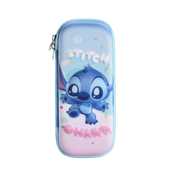 Estuche de lápices de pu de dibujos animados de Disney Stitch, bolsa de lápices para estudiantes de Anime, caja de papelería escolar, suministros escolares y de oficina, regalos pa