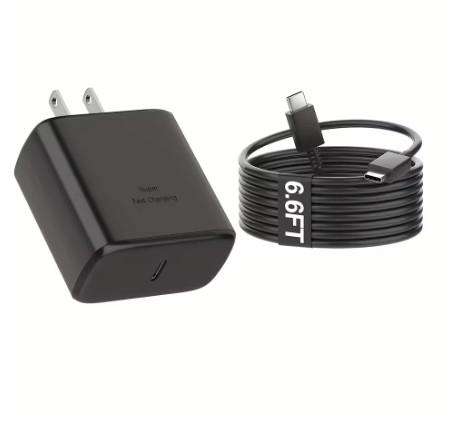 Kit Completo de Carga Rápida de 45W: Cargador de Pared USB C con Cable de 2 Metros para Samsung S24/ S23 Ultra Series y Tab S9/ S8