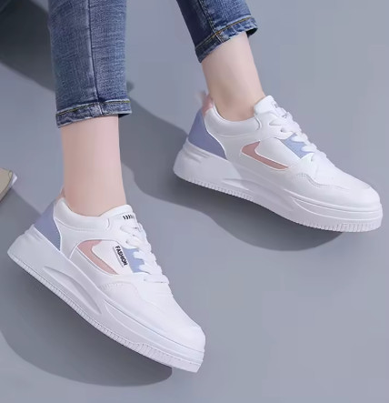 Zapatos deportivos blancos para hombre y mujer, para parejas, con moderno diseño de cordones delanteros, se pueden combinar con todo tipo de ropa, zapatos de skate casuales