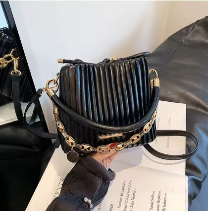 Bolso De Mujer A La Moda Bolso Tipo Cubo Portátil Plisado 169