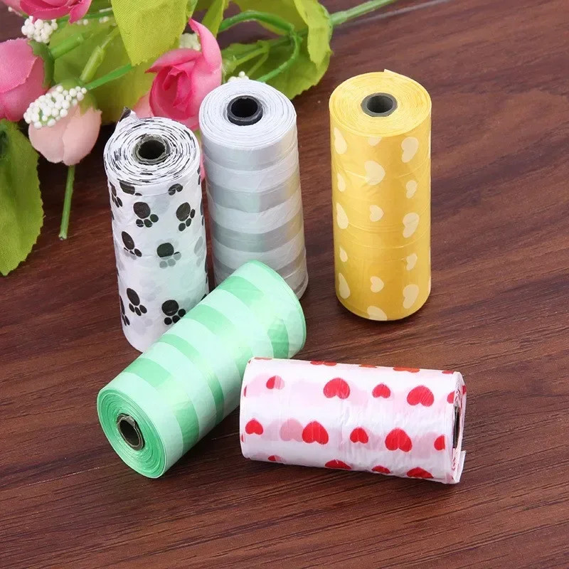 bolsas grandes para residuos de mascotas, limpieza del hogar al aire libre, suministros para mascotas, 15 bolsas/rollo 5 ROLLOS