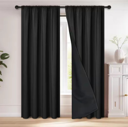 1 cortina opaca 100% con bolsillo para barra, cortinas para sala de estar, dormitorio, cocina, cortina para ventana, cortinas en la sala de estar