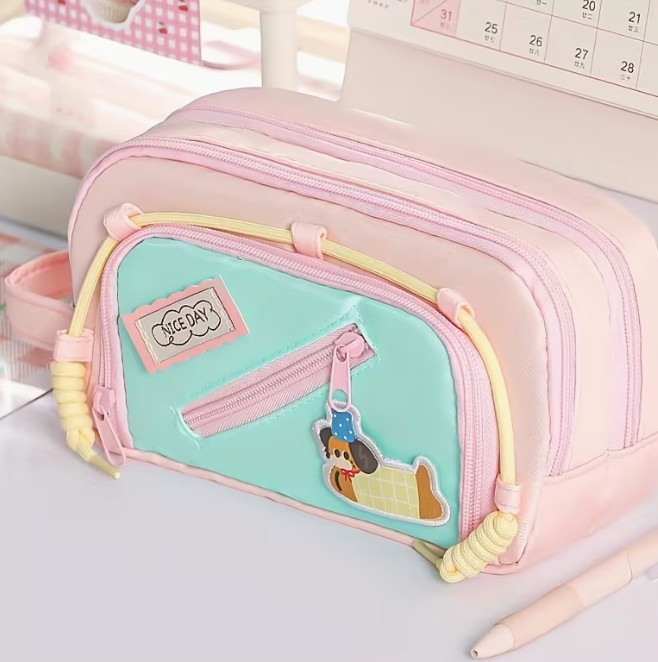 Nueva Estuche Portátil para Lápices, Práctico Bolso de Papelería, Neceser de Viaje, Estuche Multifuncional para Bolígrafos, Bolso de Almacenamiento de Papelería, Caja de Lápices, C