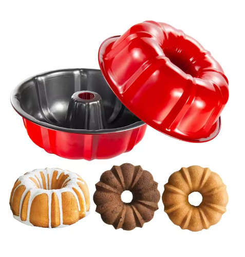 Molde Rojo Para Rosca, Pasteles. Antiadherente Para Hornear 26 cm