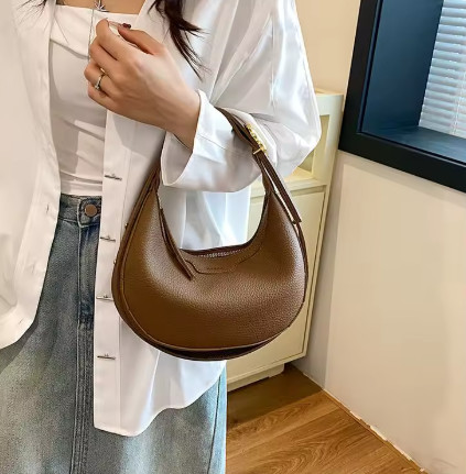 Bolso de Hombro de Media Luna para Mujer, Estilo Hobo, de Lujo, de Cuero PU, Bandolera, para Teléfono, Cartera, Bolsos de Viaje 2026