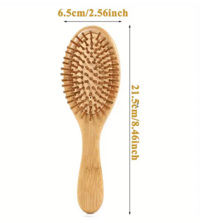 Peine de paleta de bambú Natural, peine con cojín de aire, masaje del cuero cabelludo, peine antiestático sin enredos, especial para pelucas de cabello real