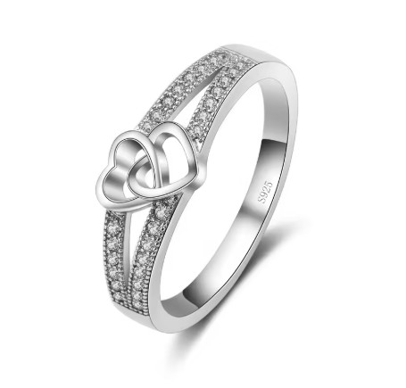 Anillo de Plata de Ley 925 de Color, regalos simples y dulces de estilo romántico para amantes, forma cruzada de amor para mujeres, joyería para ceremonia de compromiso