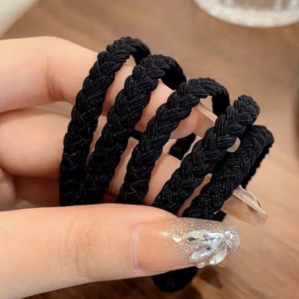 5 unids/set trenzadas gomas elasticas para el cabello mujer ligas para cabello coleta niña